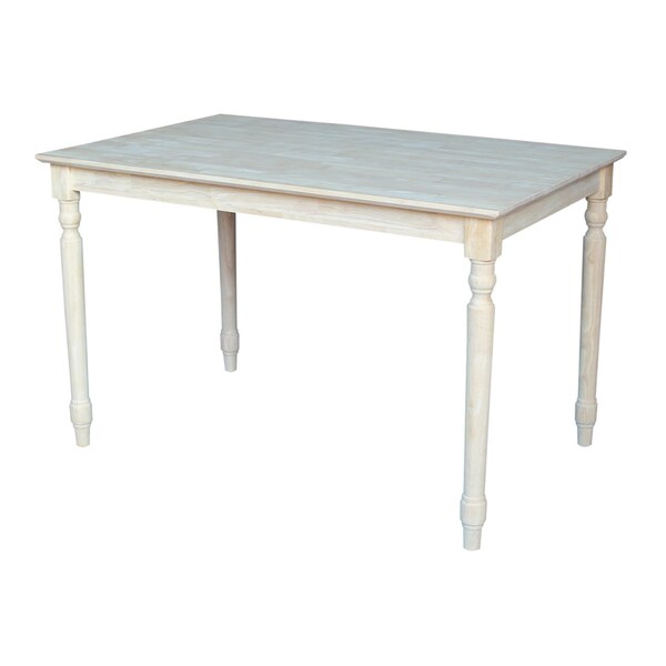 International Concepts Rectangle Solid Wood Top Table, Turned Legs